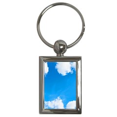 Sky Clouds Blue White Weather Air Key Chains (rectangle)  by Simbadda