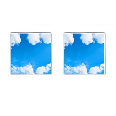 Sky Clouds Blue White Weather Air Cufflinks (square) by Simbadda