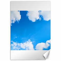 Sky Clouds Blue White Weather Air Canvas 12  X 18   by Simbadda