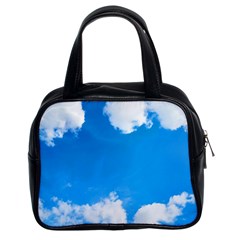 Sky Clouds Blue White Weather Air Classic Handbags (2 Sides) by Simbadda