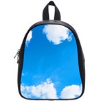 Sky Clouds Blue White Weather Air School Bags (Small)  Front