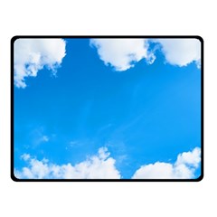 Sky Clouds Blue White Weather Air Fleece Blanket (small) by Simbadda