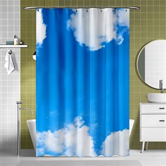 Sky Clouds Blue White Weather Air Shower Curtain 48  X 72  (small)  by Simbadda