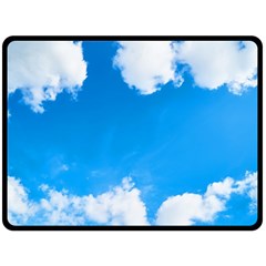 Sky Clouds Blue White Weather Air Double Sided Fleece Blanket (large) 