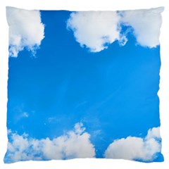 Sky Clouds Blue White Weather Air Standard Flano Cushion Case (one Side) by Simbadda