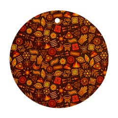 Pattern Background Ethnic Tribal Ornament (round) by Simbadda