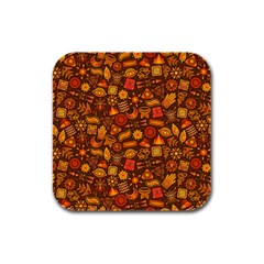 Pattern Background Ethnic Tribal Rubber Square Coaster (4 Pack)  by Simbadda