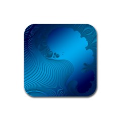 Fractals Lines Wave Pattern Rubber Square Coaster (4 Pack)  by Simbadda