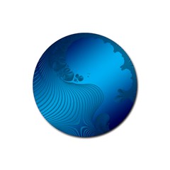 Fractals Lines Wave Pattern Rubber Coaster (round)  by Simbadda