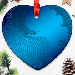 Fractals Lines Wave Pattern Heart Ornament (two Sides) by Simbadda