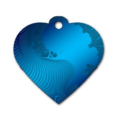 Fractals Lines Wave Pattern Dog Tag Heart (one Side) by Simbadda