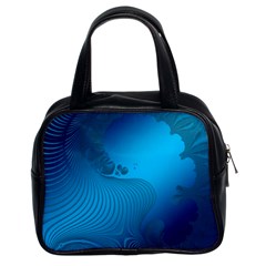 Fractals Lines Wave Pattern Classic Handbags (2 Sides) by Simbadda