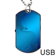 Fractals Lines Wave Pattern Dog Tag Usb Flash (one Side) by Simbadda