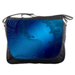 Fractals Lines Wave Pattern Messenger Bags by Simbadda