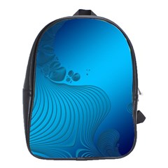 Fractals Lines Wave Pattern School Bags (xl)  by Simbadda