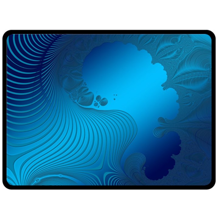 Fractals Lines Wave Pattern Double Sided Fleece Blanket (Large) 