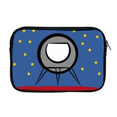 A Rocket Ship Sits On A Red Planet With Gold Stars In The Background Apple Macbook Pro 17  Zipper Case