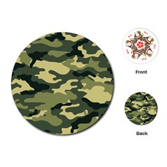 Camouflage Camo Pattern Playing Cards (round) 