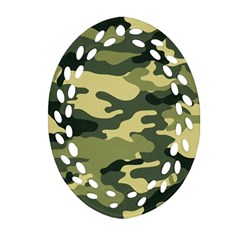 Camouflage Camo Pattern Oval Filigree Ornament (two Sides) by Simbadda