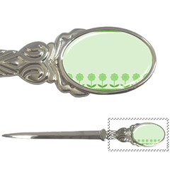 Floral Stripes Card In Green Letter Openers