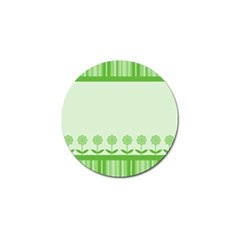 Floral Stripes Card In Green Golf Ball Marker (10 Pack) by Simbadda