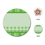 Floral Stripes Card In Green Playing Cards (Round)  Front