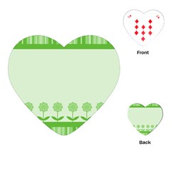 Floral Stripes Card In Green Playing Cards (heart)  by Simbadda