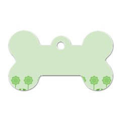 Floral Stripes Card In Green Dog Tag Bone (one Side) by Simbadda