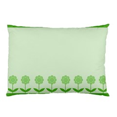 Floral Stripes Card In Green Pillow Case by Simbadda