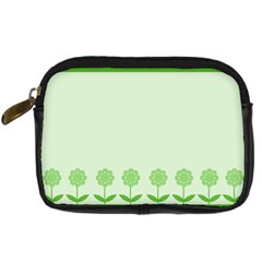 Floral Stripes Card In Green Digital Camera Cases by Simbadda