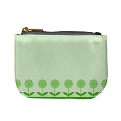 Floral Stripes Card In Green Mini Coin Purses by Simbadda