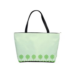 Floral Stripes Card In Green Shoulder Handbags by Simbadda