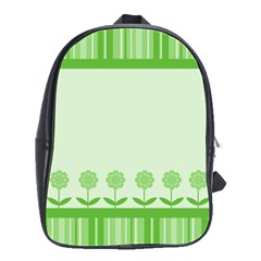 Floral Stripes Card In Green School Bags(large)  by Simbadda