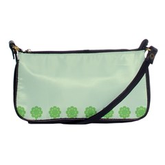 Floral Stripes Card In Green Shoulder Clutch Bags by Simbadda