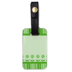 Floral Stripes Card In Green Luggage Tags (one Side)  by Simbadda