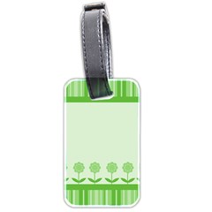 Floral Stripes Card In Green Luggage Tags (two Sides) by Simbadda