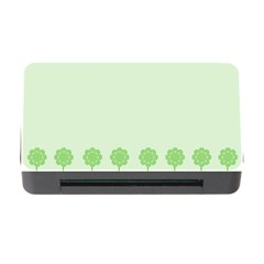 Floral Stripes Card In Green Memory Card Reader With Cf by Simbadda