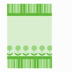 Floral Stripes Card In Green Small Garden Flag (two Sides)