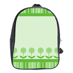 Floral Stripes Card In Green School Bags (xl)  by Simbadda