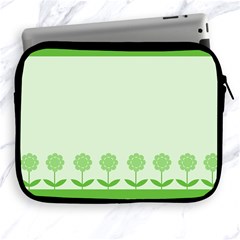 Floral Stripes Card In Green Apple Ipad 2/3/4 Zipper Cases by Simbadda