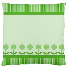 Floral Stripes Card In Green Standard Flano Cushion Case (one Side) by Simbadda