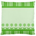 Floral Stripes Card In Green Large Flano Cushion Case (Two Sides) Front