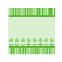 Floral Stripes Card In Green Small Satin Scarf (square) by Simbadda