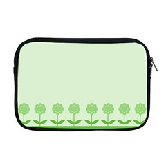 Floral Stripes Card In Green Apple Macbook Pro 17  Zipper Case