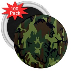 Military Camouflage Pattern 3  Magnets (100 Pack) by Simbadda