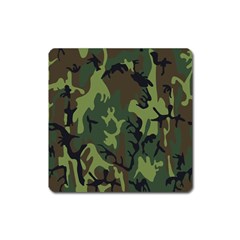 Military Camouflage Pattern Square Magnet by Simbadda