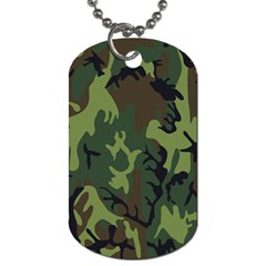 Military Camouflage Pattern Dog Tag (one Side) by Simbadda