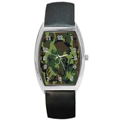 Military Camouflage Pattern Barrel Style Metal Watch by Simbadda