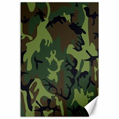 Military Camouflage Pattern Canvas 12  X 18   by Simbadda