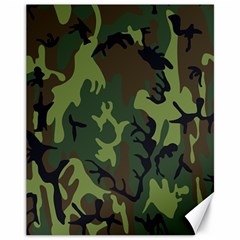 Military Camouflage Pattern Canvas 11  X 14   by Simbadda